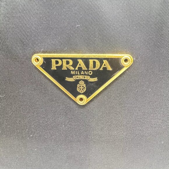 PRADA Tessuto Gold Hardware Hand Bag Black Nylon - Picture 11 of 12